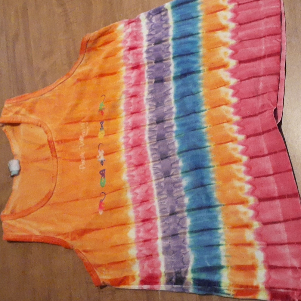 Unisex Neon Beachwear Puerto Vallarta Mexico Tie Dye Tank Top, No Size Tags - Picture 6 of 8